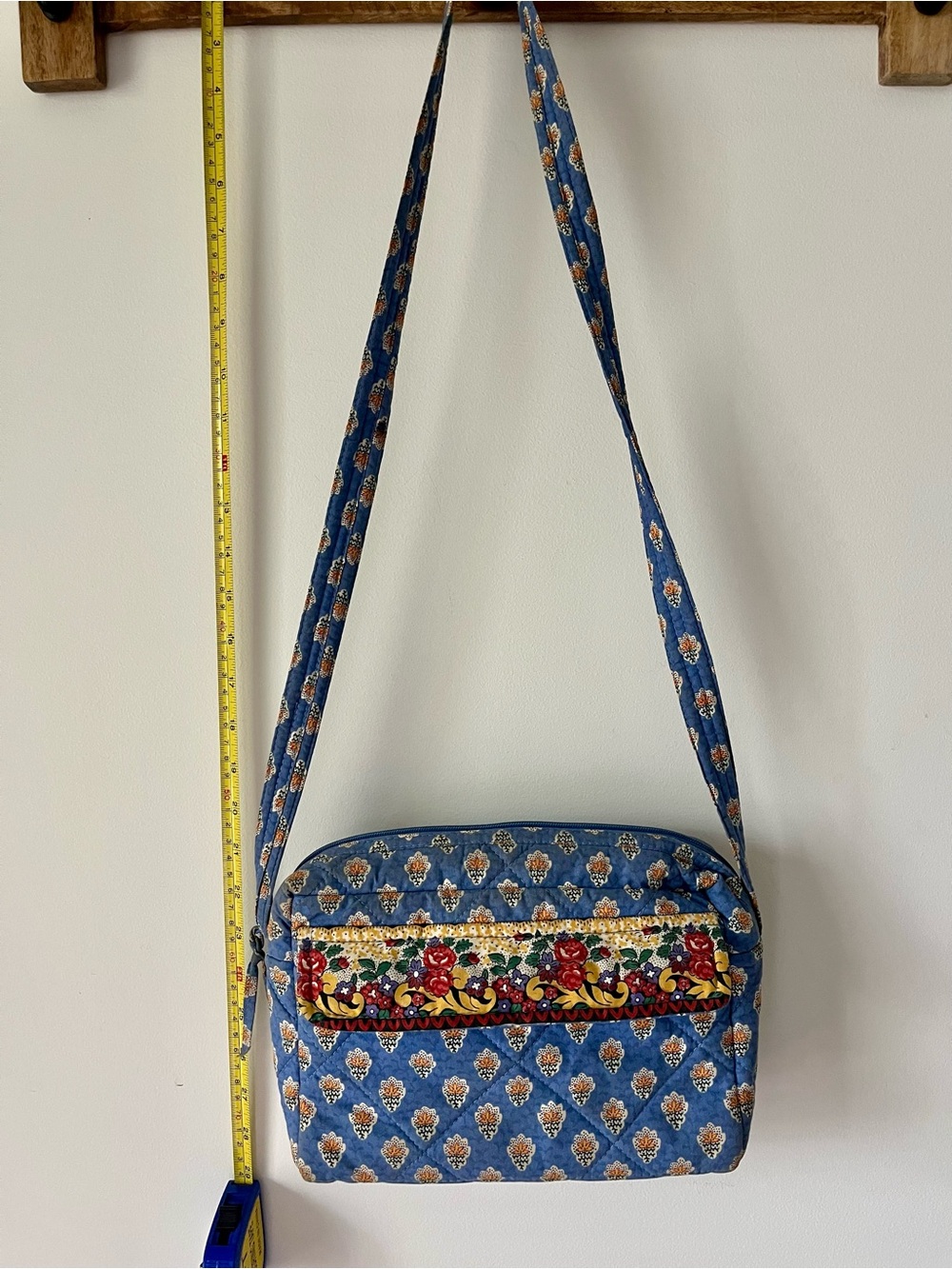 Pierre Deux Quilted Crossbody Bag Blue Floral French Country Vintage - Picture 15 of 15